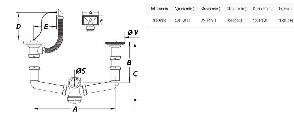 SIPHON DOUBLE GB TREMPLIN JIMTEN S471