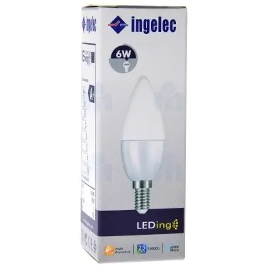 AMPOULE E27 LED 6W BLANC SPHERIQUE INGELEC