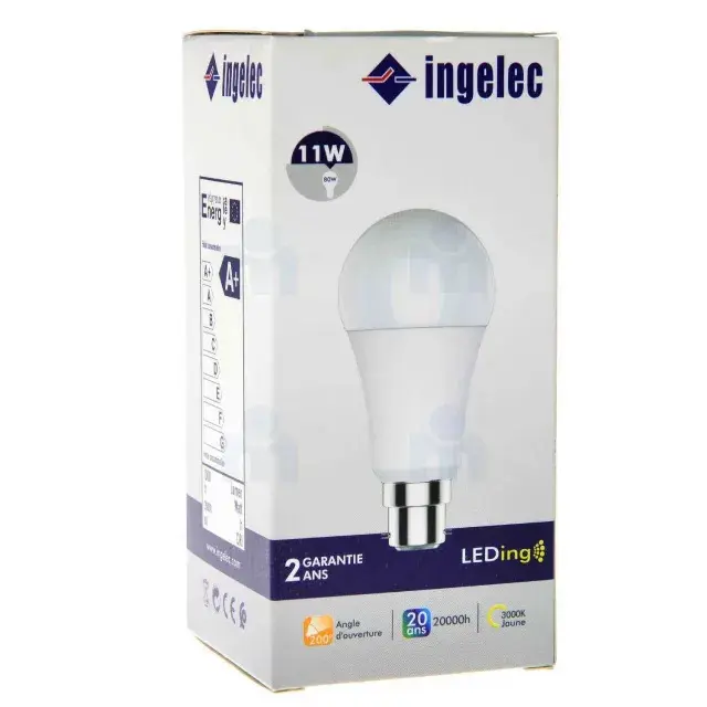 AMPOULE B22 LED 11W JAUNE INGELEC