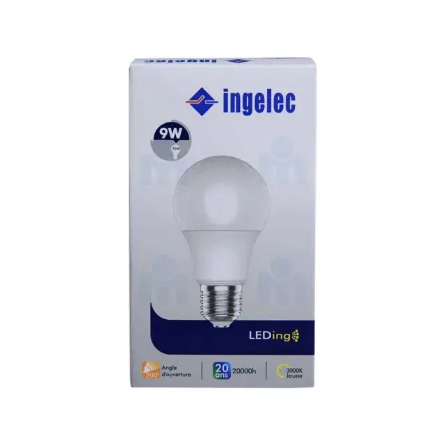 AMPOULE E27 LED 9W JAUNE INGELEC