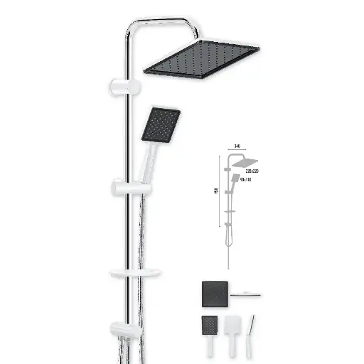 [SANAS00041] COLONNE DE DOUCHE RAINMAX JET NOIR VALTEMO 2224