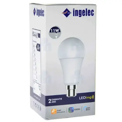 [ELEALB2211BI] AMPOULE B22 LED 11W BLANC INGELEC