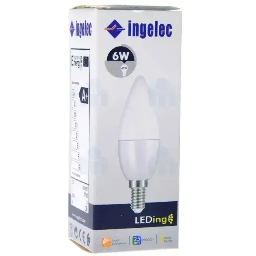 [ELEALE146JI] AMPOULE E14 LED 6W JAUNE INGELEC